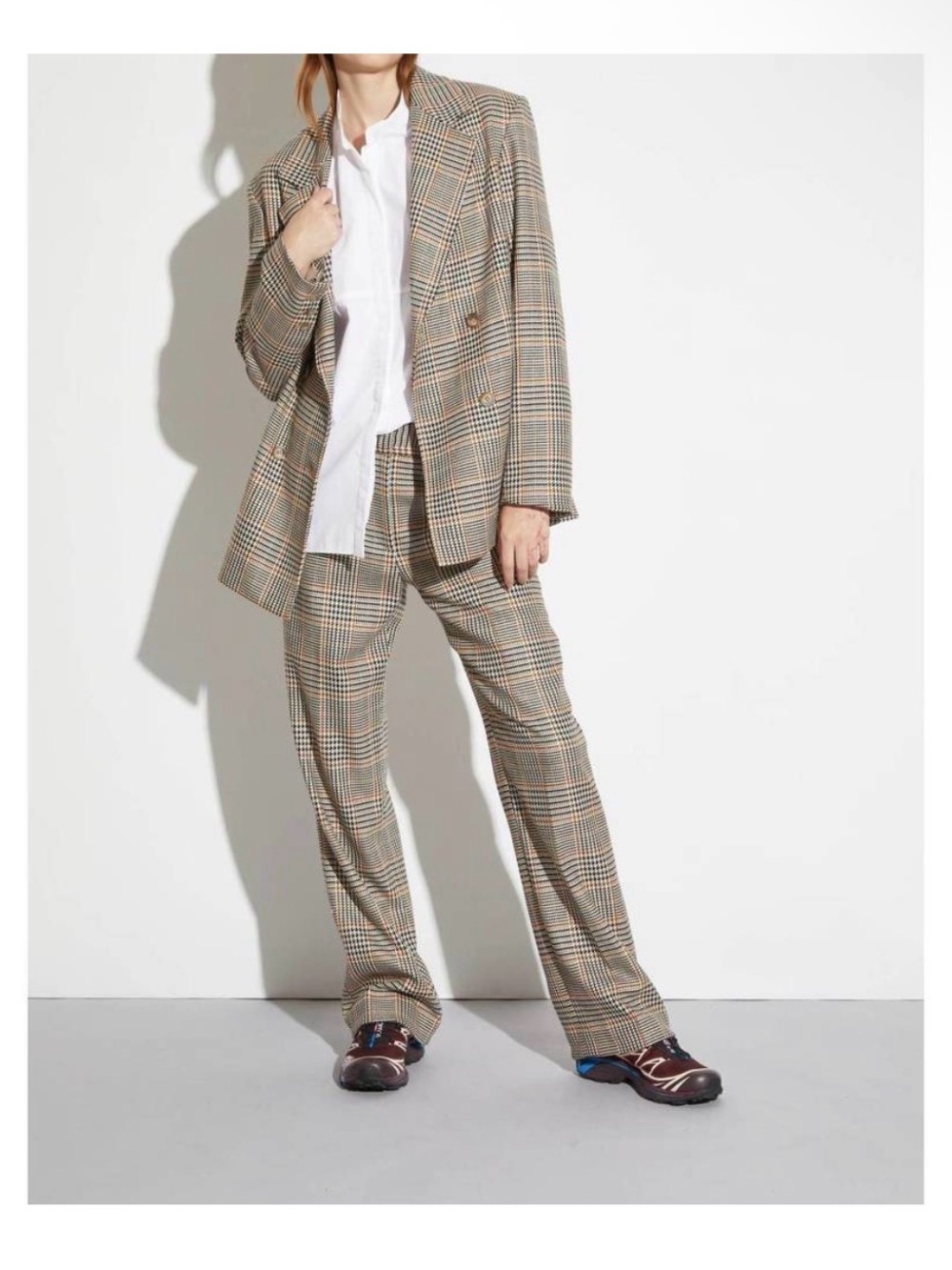 NWT SAINT ART nessa mid-rise houndstooth plaid pant in houndstooth plaid Small